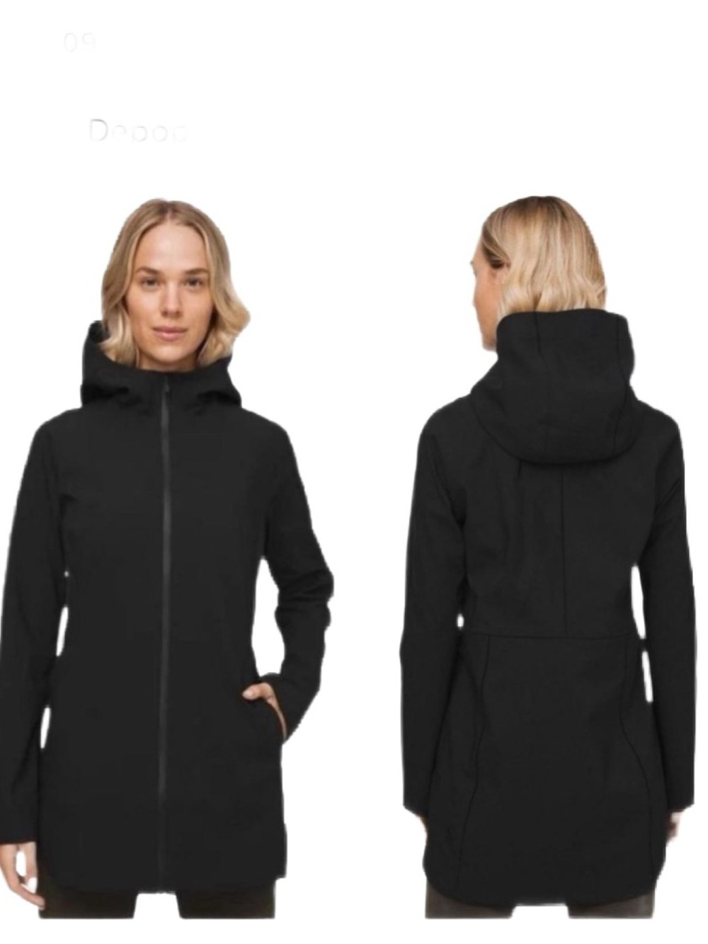 lululemon athletica Black Hooded Glyde Along Softshell Jacket Size 4